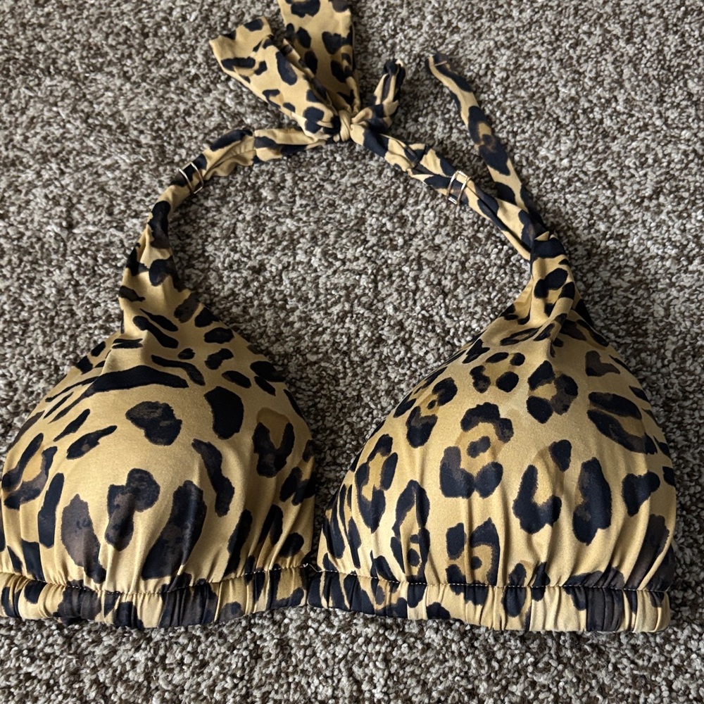 LAUREN by Ralph Lauren Leopard Print Bikini Top